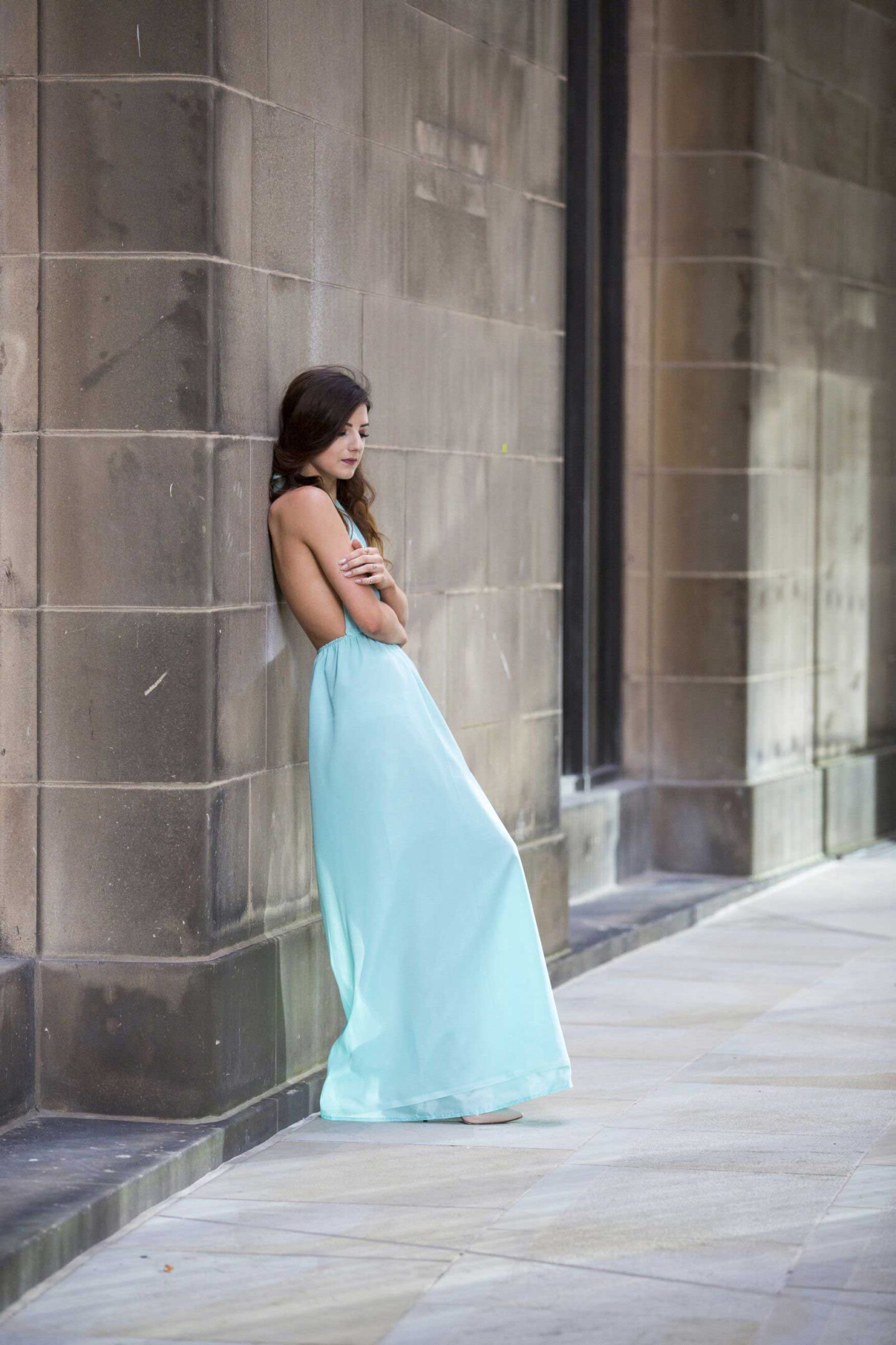 DIY Backless Maxi Dress- by Sewing Blogger tintofmint